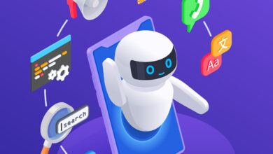 AI robot automating task flow